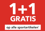 1 + 1 gratis op alle sportartikelen bij Scapino