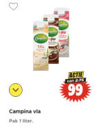 Campina vla (1 liter) voor €0,99 bij Dirk