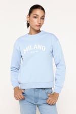 Sudadera con logo estampado cuello rib para Mujer Milano por 11.99€