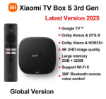 Xiaomi TV Box S 3rd Gen, Smart Android TV Box 4K UHD por 39.30€