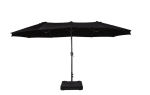 Dubbele parasol inclusief parasolvoet voor €79,95