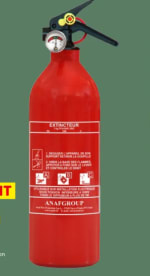 Extincteur avec manomètre - 1 kg ANAF classe ABC à 9,99€