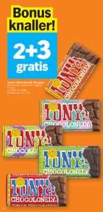 2+3 gratis op Tony's Chocolonely chocoladerepen bij Albert Heijn