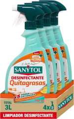 Sanytol Limpiador Desinfectante Quitagrasas Cocina (4 x 750 ml) por 13,16€