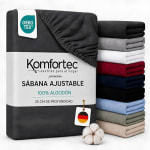 Komfortec Sábana Bajera Ajustable 200 x 200 cm por 15,49€ en Amazon