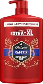Old Spice Captain Men’s Shower Gel & Shampoo 1000ml, Multi-Use 3-in-1 Body-Hair-Face