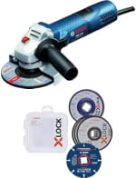 Bosch Professional Amoladora angular disco 125 mm + Set 5 discos lija y discos corte
