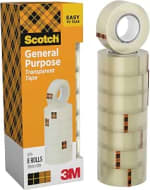 8 rollos Scotch Cinta Adhesiva Transparente 19mm x 33m por 2.65€
