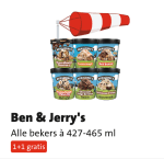 1+1 gratis op Ben & Jerry's Alle bekers à 427-465 ml bij Jumbo
