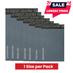 GREY Mailing Postage Bags 10x14" – Strong Self-Seal Poly Mailing Bags (Pack of 200)