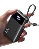 INIU 20000mAh 45W Fast Charging Power Bank, Integrated Cable & Digital Display -