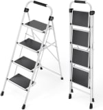 KINGRACK Escalera plegable 4 peldaños por 38,57€ en Amazon