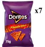 7 Bolsas de Doritos Flamin Hot, Snack de Maíz Picante 75 gr por 6.44€