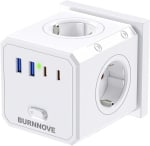 Cubo Enchufe 8 en 1 con 4 Tomas y 4 USB por 13,52€