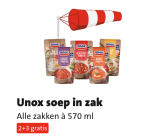 Unox soep in zak (570 ml) 2+3 gratis bij Jumbo