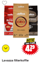 Alle Lavazza filterkoffie voor €4,29 bij Dirk