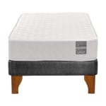 Cama Europea 1 Plaza Luna 90x190 cm Base Colchón Madera Gris por $109.990 en Lider
