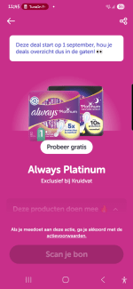 Probeer Always Platinum gratis via Tikkie