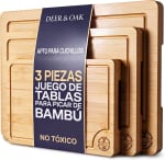 Set 3 Tablas de Cortar Bambú 33x24, 28x20 y 22x15 cm por 17.99€