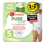 1+2 gratis op Kruidvat Pure & Soft Midpack luiers