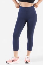 Leggings cortos running transpirables Mujer KIPRUN Run 500 Confort azul por 3.99€