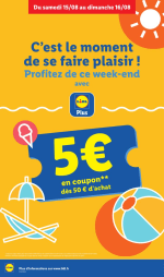 5€ de réduction dès 50€ d'achat chez Lidl (coupon Lidl Plus)