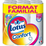 LOTUS Papier Toilette Tube Jetable Confort Blanc (18 rouleaux) à 4,82€ chez Carrefour