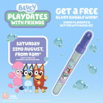 Free Bluey Playdates with Friends bubble-wand at Smyths Toys