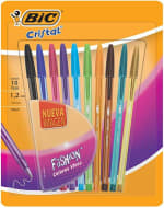 BIC Bolígrafo Cristal Fashion 1.2mm (paquete 10 piezas) por $20 en Amazon