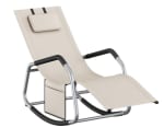 SONGMICS Mecedora Silla Tumbona Dispositivo Fijación Cojín Ajustable Beige por 46.99€
