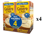 4 Packs de 4 Bricks de 1L de GALLINA BLANCA Caldo Casero de Pollo 100% Natural 16.3€