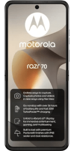 Motorola Razr 70 256GB 5G + Unlimited iD data, Unltd Mins / Txts, £26.99pm £79 Upfro