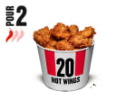 Bucket Duo 20 Hot Wings pour 9,95€ chez KFC