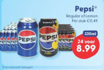 Tray Pepsi Regular of Pepsi Zero Lemon voor €8,99 bij Die grenze
