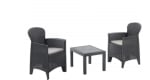 Conjunto de Jardín Mesa + 2 Sillones Akita - Antracita por 59€
