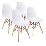 Pack de 4 sillas Dinamarca Estilo nórdico Patas Madera negras o blancas por 44.75€