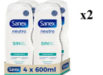 2 Packs de 4 botes de 600ml de Sanex Gel de Ducha Zero Piel Normal por 13.16€