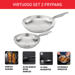 Poêles 24/28 cm, Virtuoso, Inox, Induction à 34,99€