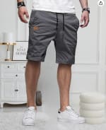 Pantalones cortos casuales hombre Algodón Gris Talla M por 0,96€