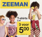 3 t-shirts voor 5 euro bij Zeeman