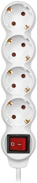 SIMON Base Múltiple, Regleta de Enchufe Plano, 4 Tomas de 16A por 9.39€