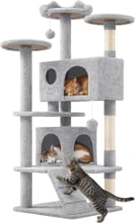 Árbol Rascador para Gatos 139cm con 3 Plataformas 2 Nidos 2 Pompones por 39.99€