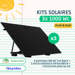 Kits Solaires Plug And Play 3x1000 Wc Full Black pour 1 158€ chez Upwatt
