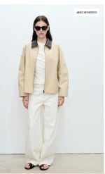 Chaqueta algodón cuello contraste por 17.99€