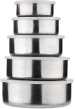 True Face Stainless Steel Food Storage Bowl Set with Lids - 5 Pieces - Sold by Truefa