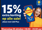 -15% op alle Sale-artikelen bij Lidl tijdens Koopavond