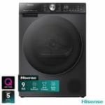 Hisense DH5S902BB, 9kg Heat Pump Tumble Dryer, A+++ Rated in Black - 5yr