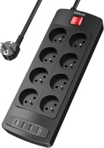 POWSAF Regleta de enchufes 12 en 1 por 8,47€ en Amazon