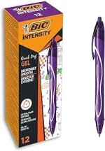 12 bolígrafos BIC Gel-ocity Quick Dry Bolígrafos de Gel Morado por 7.25€