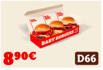 Caja Baby Burger Bacon Cheddar por 8,90€
